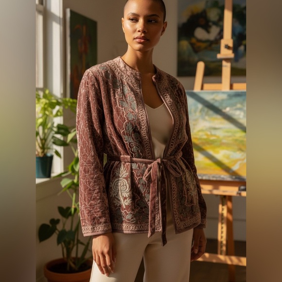 LAST ONE! Anthropologie Bl^nk London Valerie Jacket Tapestry Embroidered Pecan